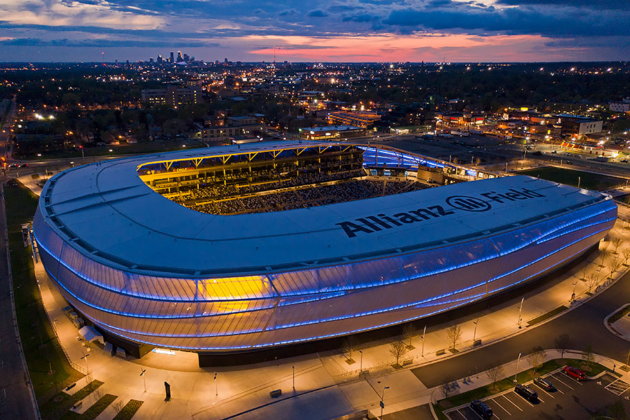 Minnesota United FC Allianz Field stadium PTFE tensile membrane building envelope
